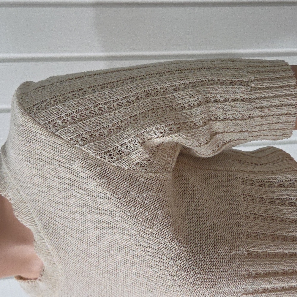 Vintage 1970 Cream Knit Dress - Picture 6 of 10